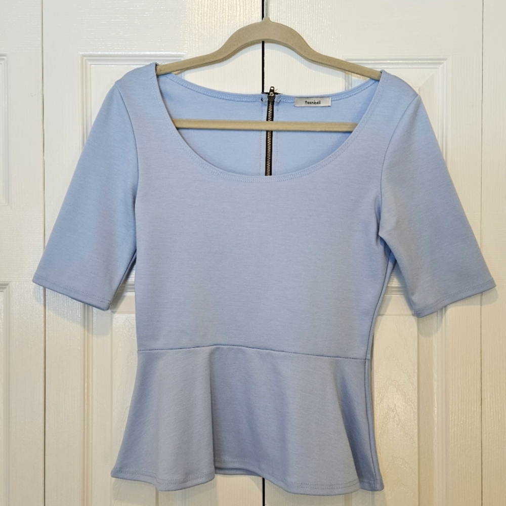 TeenBell Light Blue Low Neck Shirt
